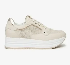 SNEAKERS PELLE MILK MICRO STRASS