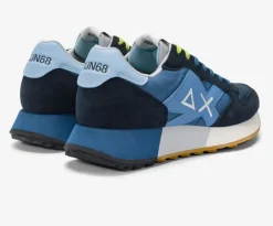 SNEAKERS UOMO SUN68 JAKI 2.0 BICOLOR BLU AVIO SCURO