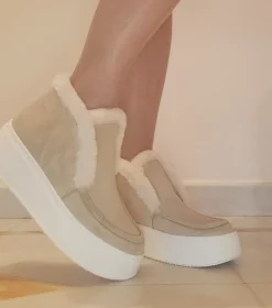 STIVALETTI MINI CAMOSCIO TABACCO