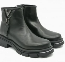 STIVALETTI PELLE ZIP DECORATIVA