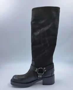 STIVALI BIKER PELLE FIBBIE LATERALI