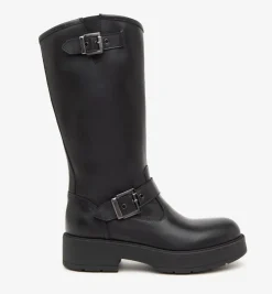 STIVALI BIKER PELLE NERA