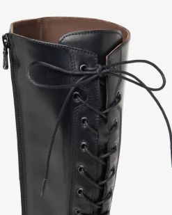 STIVALI PELLE CON LOGO STEMMA NERO