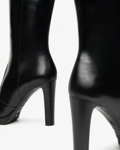 STIVALI PELLE CON PLATEAU