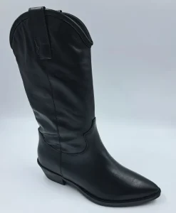 STIVALI TEXAN PELLE MORBIDA NERA