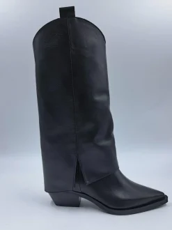 STIVALI TEXAN PELLE RISVOLTO