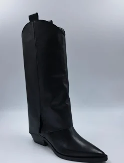 STIVALI TEXAN PELLE RISVOLTO