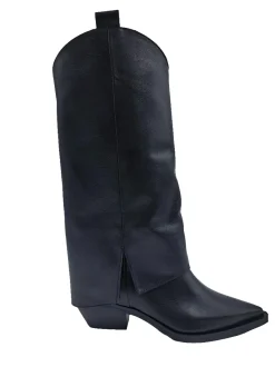 STIVALI TEXAN PELLE RISVOLTO