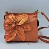 TRACOLLE IN PELLE HIBISCUS APPLICAZIONE FIORE