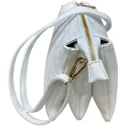 TRACOLLE MACRO DOLL IN PELLE BIANCA