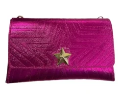 TRACOLLE POCHETTE STELLINA PELLE FUXIA
