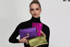 TRACOLLE POCHETTE STELLINA PELLE FUXIA