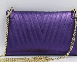 TRACOLLE POCHETTE STELLINA PELLE VIOLA