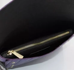 TRACOLLE POCHETTE STELLINA PELLE VIOLA
