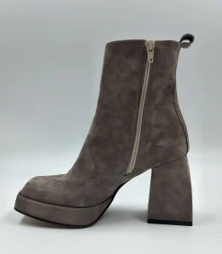 TRONCHETTI CAMOSCIO TACCO SQUADRATO