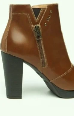 TRONCHETTI IN PELLE AFFUSOLATI CUOIO