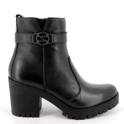 TRONCHETTI PELLE CON FIBBIA DECORATIVA