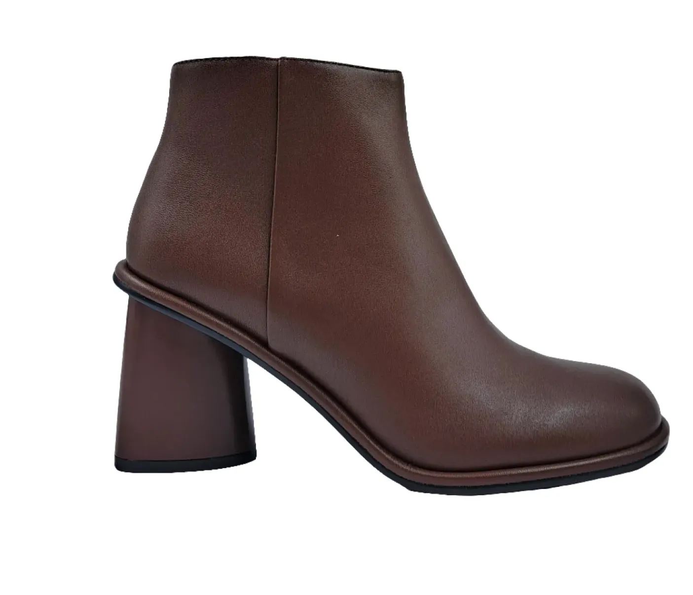 TRONCHETTI PELLE MORBIDA CONO CASTAGNA