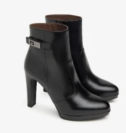 TRONCHETTI PELLE NERA APPLICAZIONE LATERALE