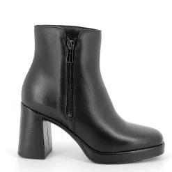 TRONCHETTI PELLE NERA MORBIDA ZIP