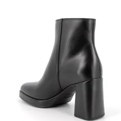 TRONCHETTI PELLE NERA MORBIDA ZIP