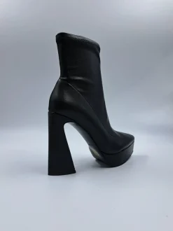 TRONCHETTI PELLE NERO PLATFORM