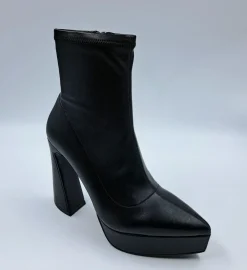 TRONCHETTI PELLE NERO PLATFORM