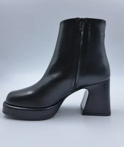 TRONCHETTI PELLE TACCO SQUADRATO