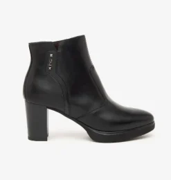 TRONCHETTI PELLE TACCO SQUADRATO