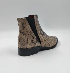 TRONCHETTI TEXAN IN PELLE EFFETTO PITONE BEIGE